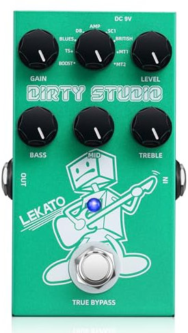 LEKATO Distortion Overdrive-Pedal Boost to Dist, Gitarren Overdrive Effektpedal mit 3-Band Equalizer für E-Gitarre