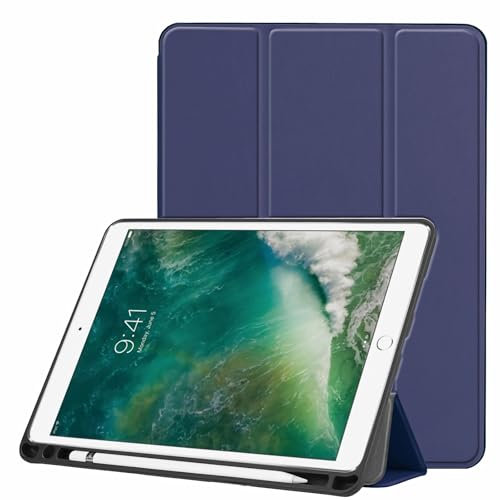 JZCZMCE Funda para iPad Pro 12.9 Pulgadas 2017/2015, [Funda Protectora] Funda Protectora con TPU Suave, Auto Wake/Sleep,Azul