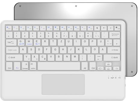 Occtingkind Kabellose Bluetooth Tastatur 12 Zoll für iPad & Android Tablets, Deutsches Layout QWERTZ, Ohne Touchpad und Hintergrundbeleuchtung, Tragbare Tastatur für Samsung Tab/Lenovo/Xiaomi, Weiß