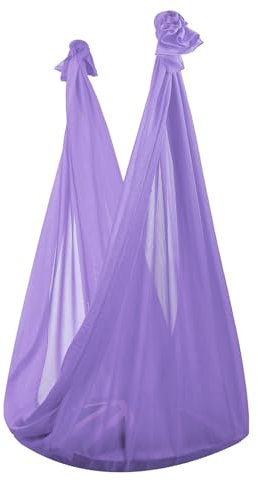 Wuyangcun Columpio antigravedad para yoga aéreo 2.8x1m tela de nylon soporta 900kg apto para yoga fitness y acrobacias (violeta)
