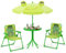 GOPLUS Ensemble Salon de Jardin Enfant 4 PCS, Table Pique-Nique Enfant avec 2 Chaises Pliante, Parasol Réglable en Hauteur, Charge 75KG, Table Exterieur pour 3-6 Ans (Grenouille Bleu - Verte)