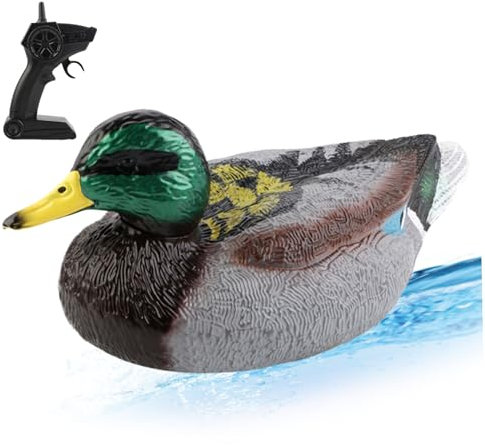Abibiocy Barco de Control Remoto 13x6x6 '' Barco de plástico Impermeable de plástico RC de con Doble propulsor Automático de Apagado por Encima de Agua de Pato de Agua para Regalos de Piscina de Esta