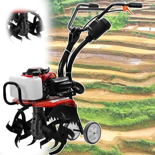 4-Stroke Petrol Garden Tiller, Self-Propelled Motor Hoe with 4 Blades, High Rotation Speed for Efficient Soil Cultivation