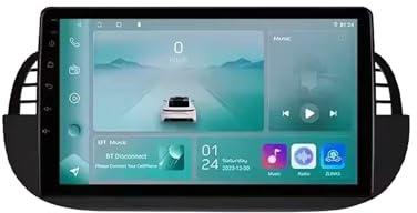 Double Din Car Stereo Radio Android 14 for Fiat 500 2007-2015 9 Inch Touchscreen Car Radio with Backup Camera Carplay Steering Wheel Control Bluetooth Wifi USB GPS(M200S 2G+32G)