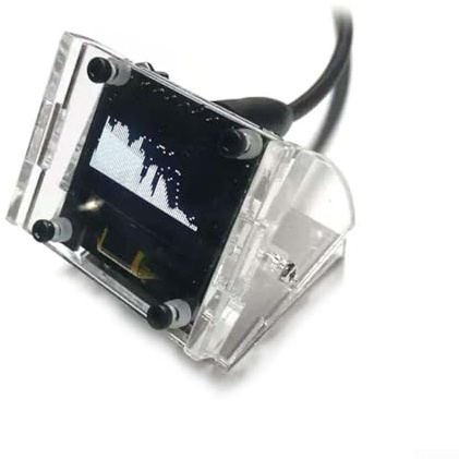 GLFLOW Audio‑Spektrum‑Analyzer mit OLED‑Bildschirm, Dual‑Kanal‑Level‑Anzeige, 8 Anzeigemodi, 200‑18kHz Frequenzbereich, Stromversorgung 3‑5V