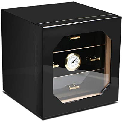 Humidor aus Zedernholz, groß, massives Holz, Klavierlack-Humidor mit einzelnen Fächern