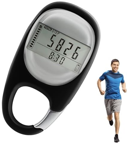 Schrittzähler - 3D Schrittzähler Uhr Damen mit Clip, Pedometer ohne APP und Handy für Gehen Laufen Sport, für Senioren, Kinder, Mannfrau