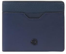 Piquadro Portemonnaie Herren mit Münzfach Mann Leder bleu