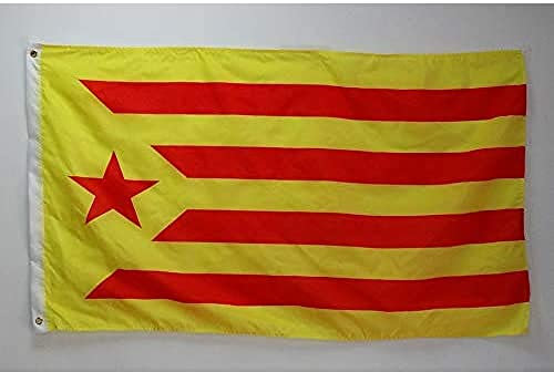AZ FLAG - Flagge Katalonien Estelada Groga - 150x90 cm - Katalanische Fahne 100% Polyester mit Messing-Ösen - 110g