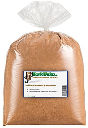 Kork-Deko 10 litros Corcho granulado, (Muy Fino | harinero) (sustrato de Corcho, Corcho triturado)