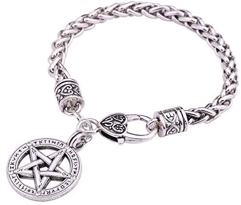 My Shape Supernatural Pentagramm Pentagramm Weizenkette, Armband, Geschenk, Schmuck für Damen und Herren, Legierung, 7.8 inches, Metall
