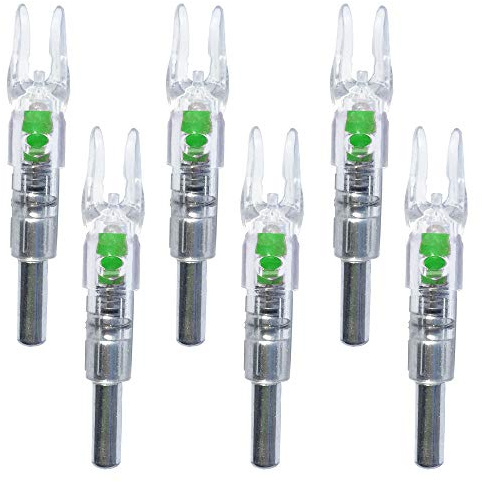 Reikawa 6PCS-S Lighted Nocks for Arrows with .244/6.2mm Inside Diameter Compound Bow Arrow Nock for Hunting Shooting