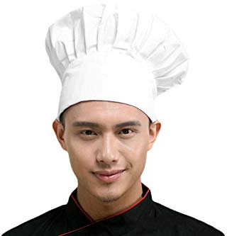 JIAHG Verstellbare elastische Küche Kochen Kochmütze Chef Hüte Chef Cap Baumwolle Restaurant Hotel Cook Cap Bäcker Mütze Koch Arbeitskleidung Profimütze