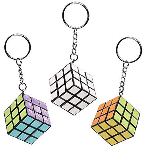 Lot de 4 Porte-Clés Cubiques Colorés