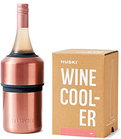 Huski Wine Cooler | Award Winning Iceless Design | Keeps Wine Cold up to 6 Hours | Wine Accessory | Next Generation Ice Bucket | Fits Some Champagne Bottles | Perfect Gift for Wine Lovers (Rosé)