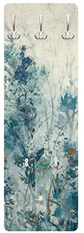 Bilderwelten Garderobe - Blaue Frühlingswiese I, Größe HxB:105cm x 34cm