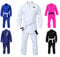 G4 VISION BJJ Gi Herren Kinder Jiu Jitsu Anzug Jujitsu Erwachsene Uniform Blau Schwarz Weiß (Weiß, M3)