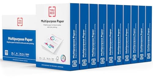 TRU RED Multipurpose Paper, 8.5x11, 20lb, 96 Bright White, 10 Reams/Carton