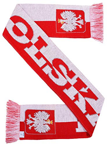 Polska Authentischer Polen-Fußball-Strickschal, hergestellt in Polen, Klassisch, fits all