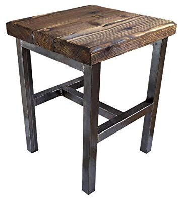 CHYRKA® Tisch Hocker Stuhl Bank SAMBOR -E Möbel Loft Vintage Bar Industrie Esszimmer Design Handmade Holz Metall (Hocker)