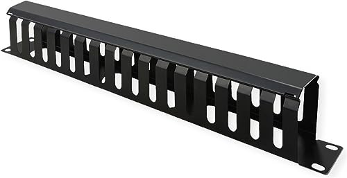 VALUE 19-Frontplatte 1 HE mit Rangierkanal 40 x 80 mm, schwarz