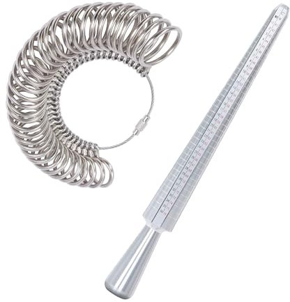 Love&Mini Ringmesser Messen Bestimmen Sie Ihre Ringgröße selbst Ringstock Ringgrössenmesser - Zum Einfachen Messen der Größe Eines Fingerrings - Größenstandard Deutschland, EU