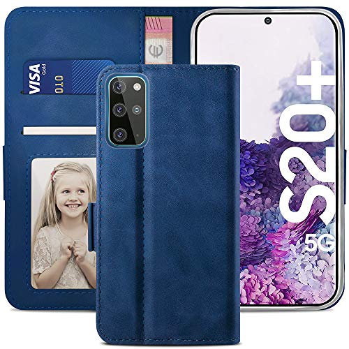 YATWIN Handyhülle Samsung Galaxy S20 Plus Hülle, Klapphülle Samsung S20 Plus Premium Leder Brieftasche Schutzhülle [Kartenfach] [Magnet] [Stand] Handytasche Case für Samsung S20 + Plus 5G, Blau