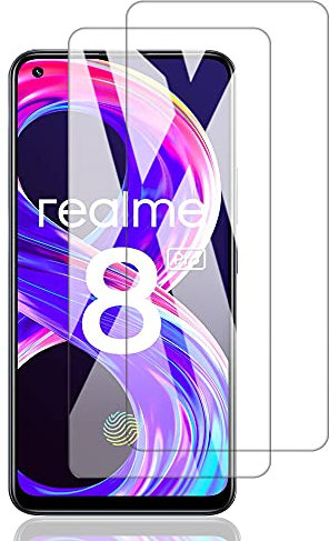 Yiunssy Protector de Pantalla para Realme 8 Pro [2 Piezas], Antihuellas/Sin Burbujas/Antiarañazos [2.5d Borde Redondo] HD Cristal Templado para Realme 8 Pro