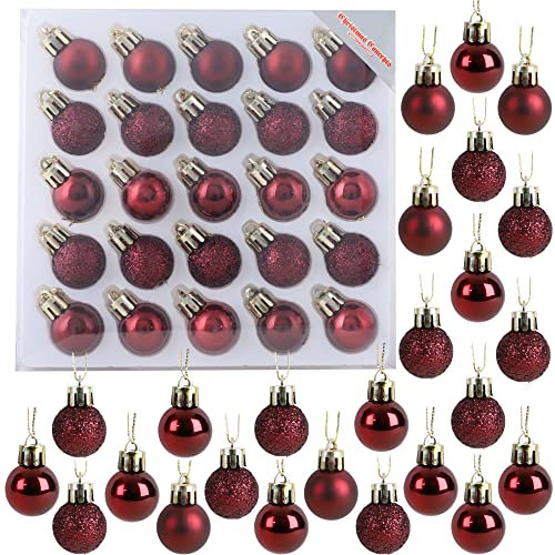 Christmas Concepts® Confezione da 25-25 mm di palline di albero di Natale mini - palline decorate lucide, opache e glitter