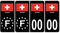 HADEXIA Pack 2 Paires Autocollant Stickers Plaque d'immatriculation Premium Drapeau Suisse Noir - Numéro Personnalisé