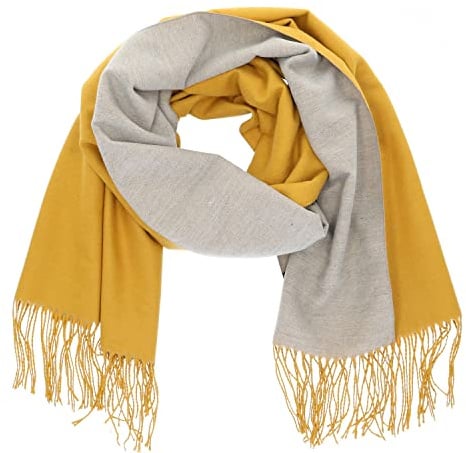 Antonio Damen Schal soft Cashmera gelb/grau