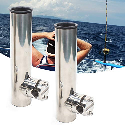 kangten 2 Stück Yacht Bootsrutenhalter Edelstahl Angelrutenhalter Rutenhalter 19-25MM für Yacht Boot