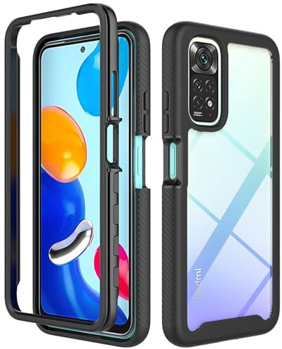 betterfon Handyhülle Kompatibel mit Xiaomi Redmi Note 11 / 11S Hülle | Schutzhülle für Redmi Note 11 / 11S Stoßfest Outdoor Cover 2 Teilig TPU Bumper Case mit Kanteschutz | Schwarz