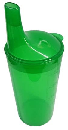 FabaCare Trinkbecher mit zwei Deckeln, Schnabeltasse, Becher für Senioren, Easy To Clean Spezialversiegelung, Grün