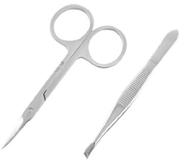 Ruilogod 2 in 1 Make-up Kosmetische Augenbrauenschere + Clips