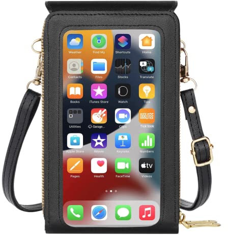 flintronic Klein Handy Umhängetasche Damen PU Leder Touchscreen Geldbörse Geldbeutel Crossbody Umhängetaschen Handytasche Handtasche Brieftasche Zum Umhängen für Handy unter 6 Zoll