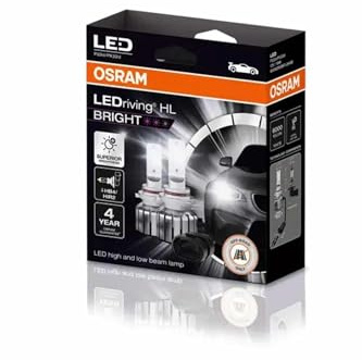 OSRAM LEDriving® HL BRIGHT, ≜ HB4(9006)/HIR2, LED High/Low Beam Lamps, Off-road only, non ECE, 300% more brightness, 6000K, Hanging Folding box (2 lamps)