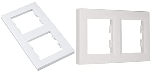 Asfora – Cadre vertical avec 2 cadres Schneider Electric, Blanc & Schneider Electric Eph5800221–2 éléments Cadre, Blanc