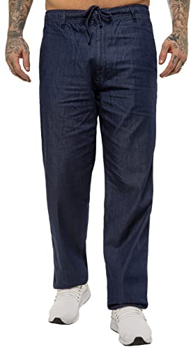 BRAND KRUZE Mens Work Trousers KZ112 Elasticated Smart Plain Rugby Trouser Casual Pants All Waist Sizes