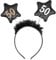 Decoraparty Haarreif mit Zahl 50 Jahre für Damen, zum Geburtstag, Jahrestag, Party, Krone, Stirnband mit Sternantennen, fünfzig, Glitzer, Unisex, Schwarz/Gold