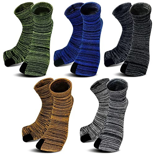 Flip Flop Tabi Socken für Herren: Japanische Geta Socken mit Zwei Zehen Herren 2 Zehensocken Größe 40-45 5 Paare