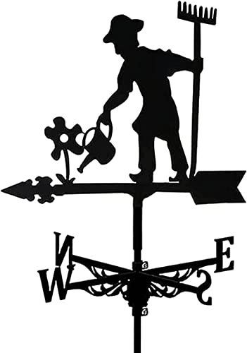 Leuchtturm-Wetterfahne aus Metall, Vintage-Wetterfahne, Windrichtungsanzeiger für den Außenbereich, Garten, Dach, Koppel, Dekoration, Windfahne