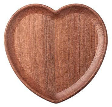 Soulnioi Holztablett, herzförmige Servierplatte, Schmucktablett aus Holz, dekoratives Tablett für Lebensmittel, Zuhause, Hochzeit