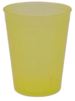 éco gobelets - Gobelet Réutilisable, Économique, Recyclable - Verre en Plastique Rigide Polypropylène sans BPA - Passe au Lave-Vaisselle - Jaune - 10cl x50