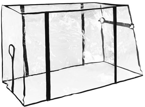 BEAHING Wagon Rain Cover, 43x29x20in Folding PVC Trolley Cover, Transparent Wagon Canopy with Zipper Closure for Camping Garden Picnic Stroller