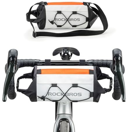 ROCKBROS Lenkertasche Fahrrad 2,4L mit Schultergurt | Fahrradtasche vorne mit Doppelöffnung und reflektierendem Design, kompakte Lenkertasche für MTB, Rennrad, Citybike und E-Bike