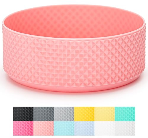 Bluwing Protective Silicone Boot for 64oz Hydro Flask, Silicone Water Bottle Bottom Protector, Anti-Slip Bottom Protective Cover Sleeve BPA Free（Pink）