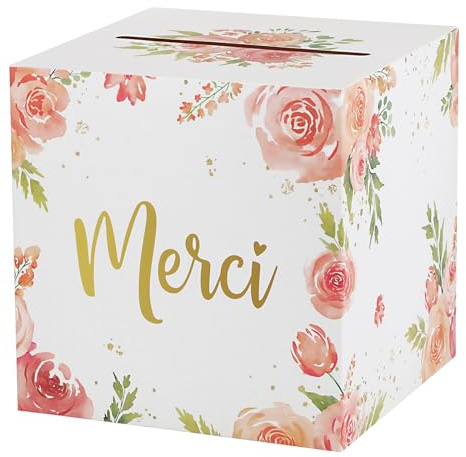 BOFUNX Merci Kartenbox für Hochzeit Geburtstag Babyparty 25×25×25cm
