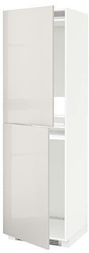 METOD mobile alto per frigorifero/congelatore, 60x60x200 cm, bianco/Ringhult grigio chiaro
