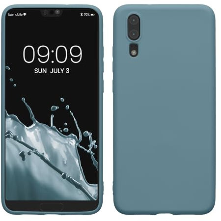 kwmobile Hülle kompatibel mit Huawei P20 Hülle - weiches TPU Silikon Case - Cover geeignet für kabelloses Laden - Antique Stone